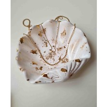 Dust Candle Studio Gold Detaylı Istiridye Dekoratif Kase