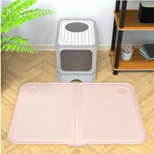 Feyza Design Yıkanabilir Büyük Boy Kedi Tuvaleti Paspası, Silikon Kum ve Mama Matı 40X60