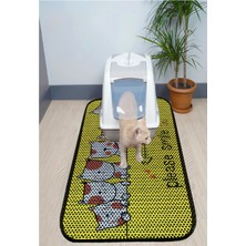 Feyza Design 60X120 cm Xxl Desenli Kedi Tuvalet Önü Paspası, Elekli, Dayanıklı