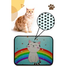 Feyza Design Renkli Desenli Elektrikli Tuvalet Önü Kedi Kumu Paspası 60X45 cm