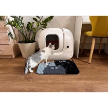 Feyza Design Elekli Tuvalet Önü Desenli Kedi Kumu Paspası 45X60 Cm, Kum Toplayıcı Halı