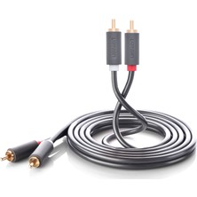 UGREEN 2RCA to 2RCA Ses Kablosu, 2 Metre, Antrasit, 10518