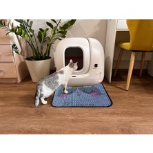 Feyza Design Elekli Tuvalet Önü Desenli Kedi Kumu Paspası 45X60 Cm, Kum Toplayıcı Halı