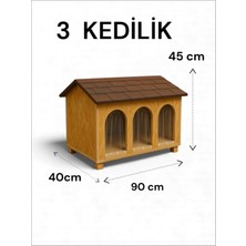 Feyza Design Isıtmalı ve Su Geçirmez 3 Kedili Kedi Yuvası, Iç ve Dış Mekan Kullanımı