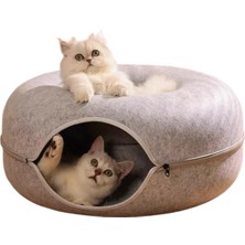 Feyza Design Büyük Boy Kedi Evi 60X28 Doğal Nefes Alan Kalın Keçe