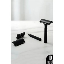 Marsilyan 10'lu Şık Siyah Plastik Tıraş Aleti – Manuel Tıraş Bıçağı  , Ergonomik Saplı