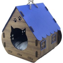 Feyza Design Doğal Ahşap Kedi Evi, Şık ve Dayanıklı Tasarım