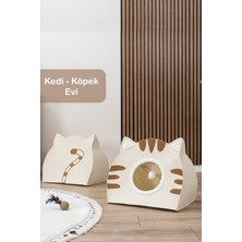 Feyza Design Taşınabilir Köpek ve Kedi Evi, Ergonomik Keçe Yatak, 44X50X34CM