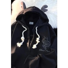 İsra Ayyıldız Moonstar Collection Siyah Baby Dragon Kapüşonlu Sweatshirt