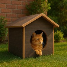 Feyza Design Dış Mekan Dayanıklı Çatılı Kedi Evi, Güvenle Koruyun