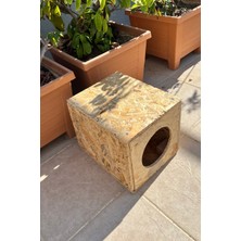 Feyza Design Dış Mekan Ahşap Kedi Evi 34X27X24 cm Osb Sokak Hayvanları Için