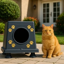 Feyza Design Dış Mekan Kedi Evi, Su ve Soğuğa Dayanıklı, Güvenli ve Rahat Tasarım