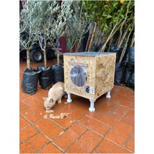 Feyza Design Su Geçirmez Dış Mekan Kedi Kulübesi 33X35X37 cm