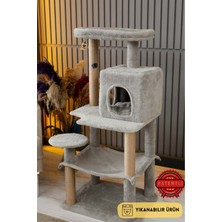 Feyza Design Çok Katlı Yıkanabilir Kedi Tırmalama ve Oyun Evi, Renkli ve Eğlenceli