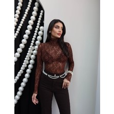 Esra Helvacı Güpürlü Transparan Bluz