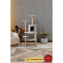 Feyza Design Çok Katlı Yıkanabilir Kedi Tırmalama ve Oyun Evi, Eğlenceli ve Pratik Tasarım