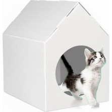 Feyza Design Su Geçirmez Beyaz Ev, Kedi ve Köpekler Için Konforlu ve Şık Tasarım