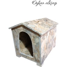 Feyza Design Büyük Boy Ahşap Kedi ve Köpek Kulübesi, Dayanıklı ve Şık Tasarım