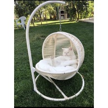 Feyza Design Rahat ve Şık Kedi Salıncağı ve Yatağı, Beyaz Renk Seçeneği