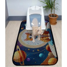 Feyza Design Kedi Kumu Paspası, Desenli, Elektrikli Tuvalet Önü, 60X120 cm