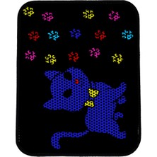 Feyza Design Renkli Desenli Elekli Kedi Tuvalet Paspası, Rahat ve Pratik Kullanım