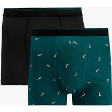 Koton Yılbaşı Temalı Desenli Rahat Kalıp 2'li Boxer Seti