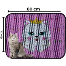 Feyza Design Büyük Boy Desenli Tuvalet Önü Kedi Kumu Paspası 60X80 cm