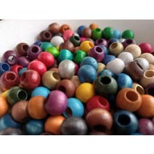 Sin Aksesuar 10MM Karışık Renkli Ahşap Boncuk 300 Adet