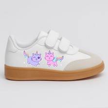Unicorn Kedicikler Baskılı Kız Çocuk Spor Ayakkabı ve Sneaker