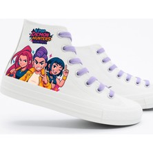 Lias Design Kpop Demon Huntrix Arkadaşlar  Baskılı Keten Spor Ayakkabı Sneakers