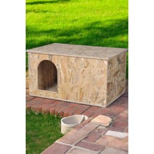 Feyza Design Büyük Xl Kedi Kulübesi 61X41X36 cm Rüzgar Siperli Dış ve Iç Mekan