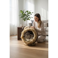 Feyza Design Yumuşak Peluş Yataklı Kedi Evi, Rahat ve Şık Tasarım