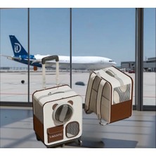 Feyza Design Tekerlekli Kedi ve Küçük Köpek Seyahat Çantası, Pratik Taşıma Havası