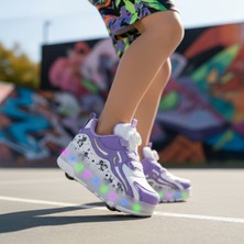 BURUNİ LED Patenli Işıklı Ayakkabı | Tekerlekli Spor Ayakkabı Çocuk | LED Kaykay Ayakkabı | Çocuk Pateni