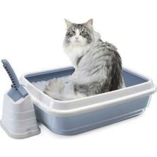 Feyza Design Mavi Imac Duo Kürekli Kedi Tuvaleti 59X40X28 Cm, Sağlıklı ve Konforlu Kullanım