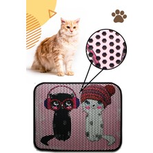 Feyza Design Renkli Desenli Elektrikli Tuvalet Önü Kedi Kumu Paspası 60X45 cm