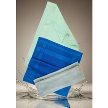 Aliva's Premium Mikrofiber Sihirli Temizlik Bezi- 40 x 60 cm 3'lü Set- Mavi, Gri ve Mint Yeşili Renk