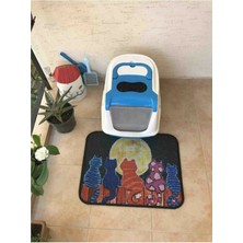 Feyza Design Desenli Elekli Kedi Kumu Paspası + 2 Tüy Toplama Rulosu 45X60 cm