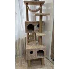 Feyza Design Konforlu ve Eğlenceli Hamaklı Tırmalamalı Kedi Evi