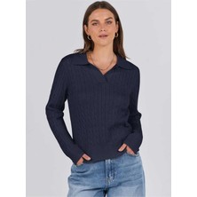 Youknitwear You Riviera %100 Pamuk Polo Yaka Kadın Kazak