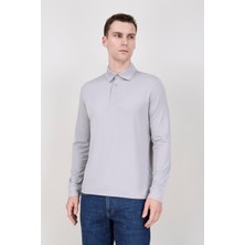 Paco Romano Erkek Uzun Kol Gri Polo Yaka Tişört