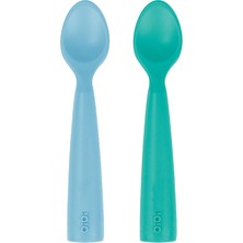 OiOi Nam Nam 2li Silikon Mama Kaşığı Mavi-Yeşil (5 Adet)