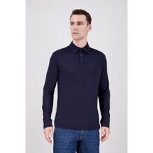 Paco Romano Erkek Uzun Kol Lacivert Polo Yaka Tişört