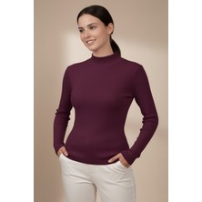 Kadın Mor Balıkçı Yaka Bluz