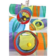 Feyza Design Katlanabilir T Şekilli Küçük Evcil Hayvan Tüneli, Eğlence ve Konfor Için