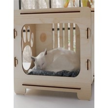 Feyza Design Şık ve Konforlu Kedi Evi, Dayanıklı Mdf Malzeme ile Tasarlandı