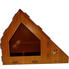 Feyza Design El Yapımı Ahşap Dekoratif Kedi Evi, Şık ve Doğal Tasarım