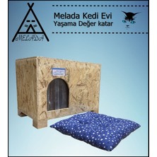 Feyza Design Ahşap Kedi Evi Dış Mekan 61X41X36 cm Osb Minderli