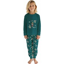 Elmas Kids Kız Çocuk Pijama Takımı Çiçek Desenli ELM-4088