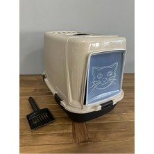 Feyza Design Pratik Kapalı Kedi Tuvaleti, Kürek ve Filtre Hediye ile Güvenle Kullanım